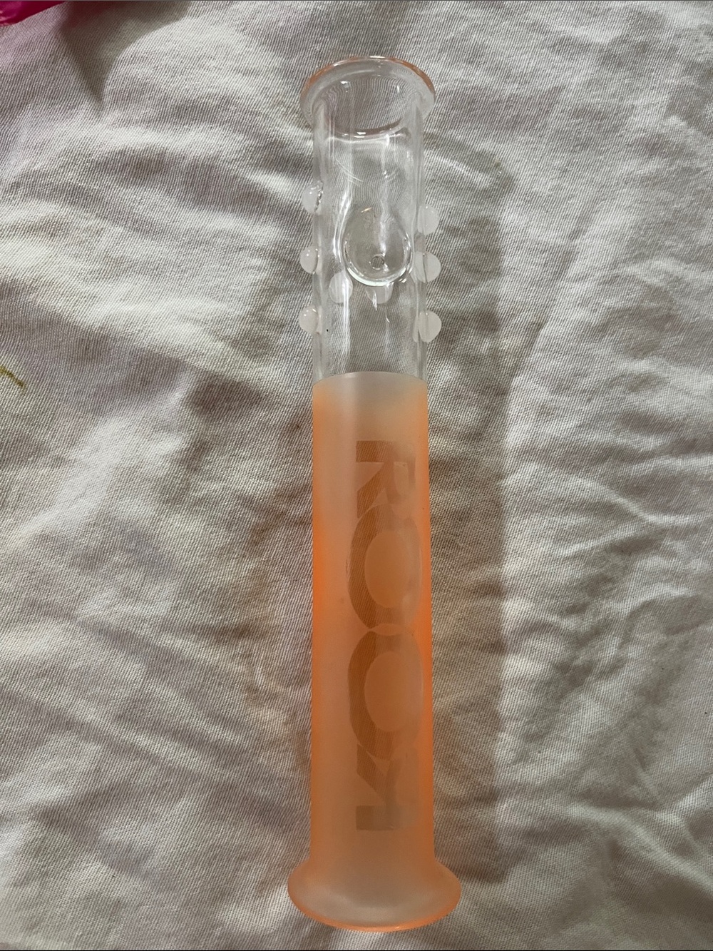 ROOR Tall Frosted Orange Glass Straight Tube Piece
